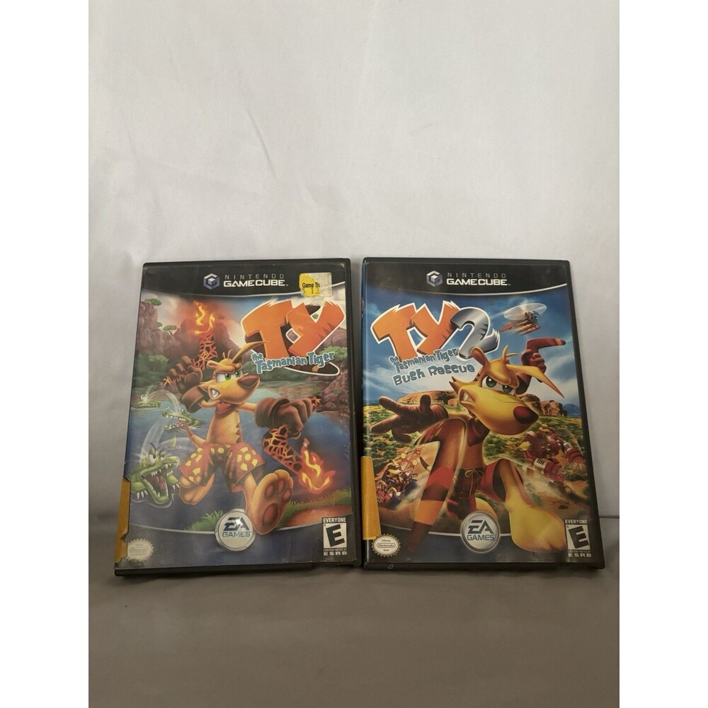 Lot Of 2 Ty The Tasmanian Tiger & TY 2 Bush Rescue Nintendo GameCube Video Game